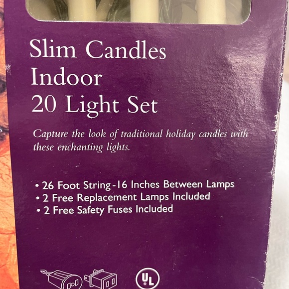 White Slim Candlestick Indoor 20 Light Set - Picture 3 of 9